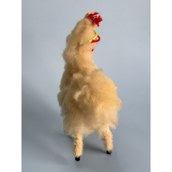 Vintage Peru Stuffed Llama Alpaca 5” Real Llama Fur C1980's 7" x 5" - Picture 4 of 6